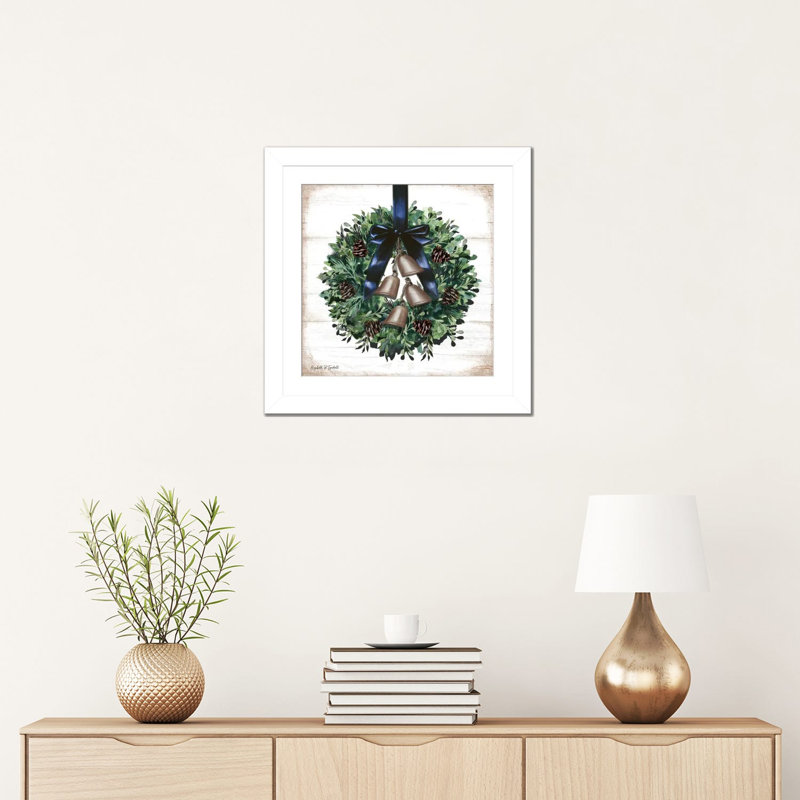 Couronne d'arc bleu marine - reproduction d'art mural - papier d'art encadré, H 16 po x l 16 po, Blanc