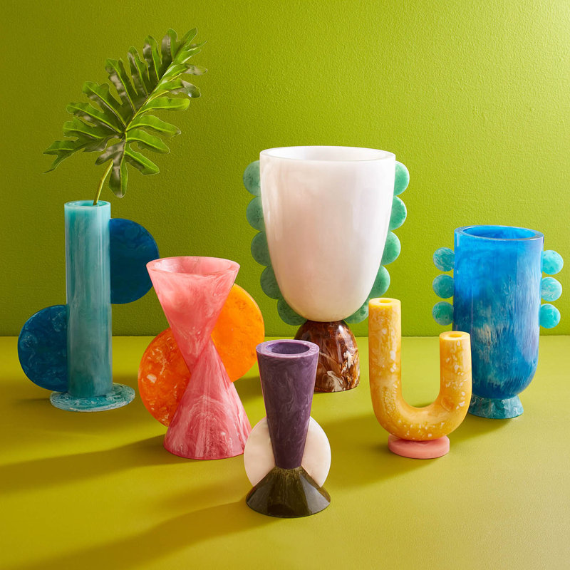 Mustique 100% Marbleized Acrylic Table Vase