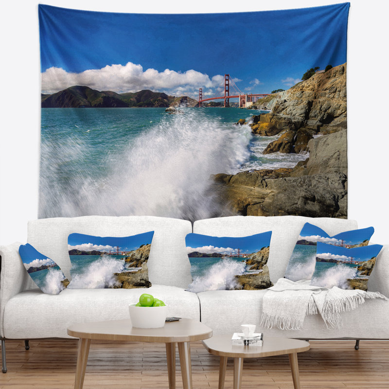 Tapisserie «Seashore Golden Gate Bridge» à San Francisco, H 50 po x l 60 po