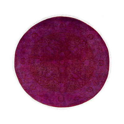 Overdyed One-of-a-Kind 4' 1" X 4' 1" Hand Knotted Area Rug