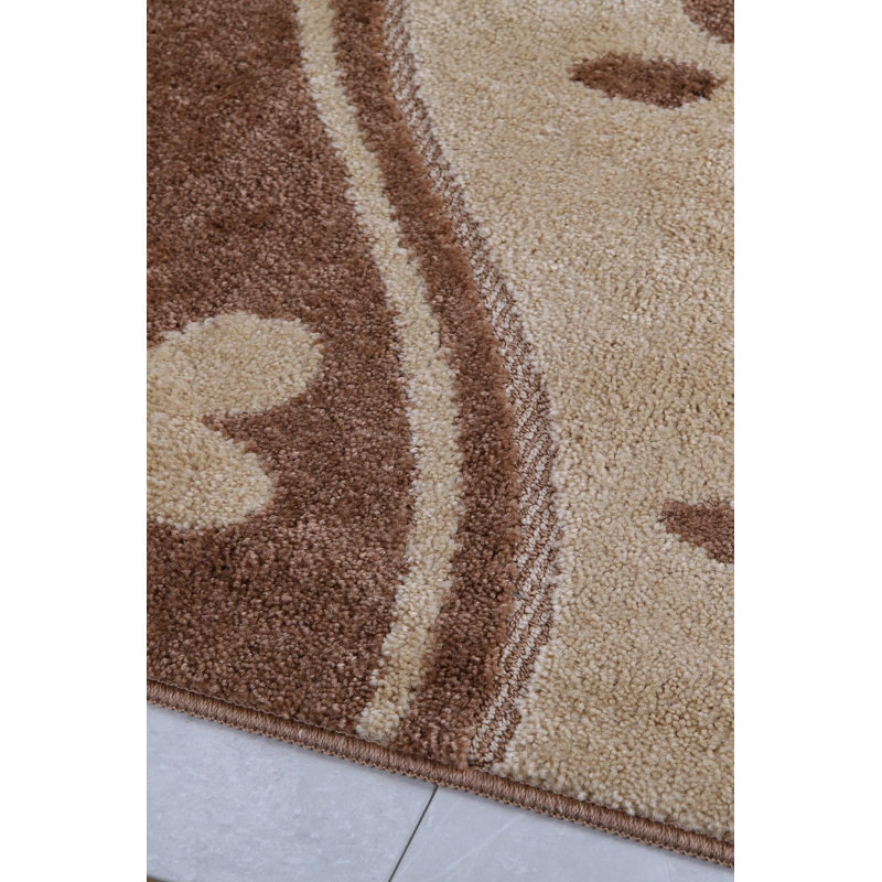 Ensemble de tapis de bain 3 pièces Shetye, Brun clair / beige