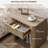 Fluted Nightstand With Drawer, Mid Century Modern Night Stand With Metal Handle-121549876
