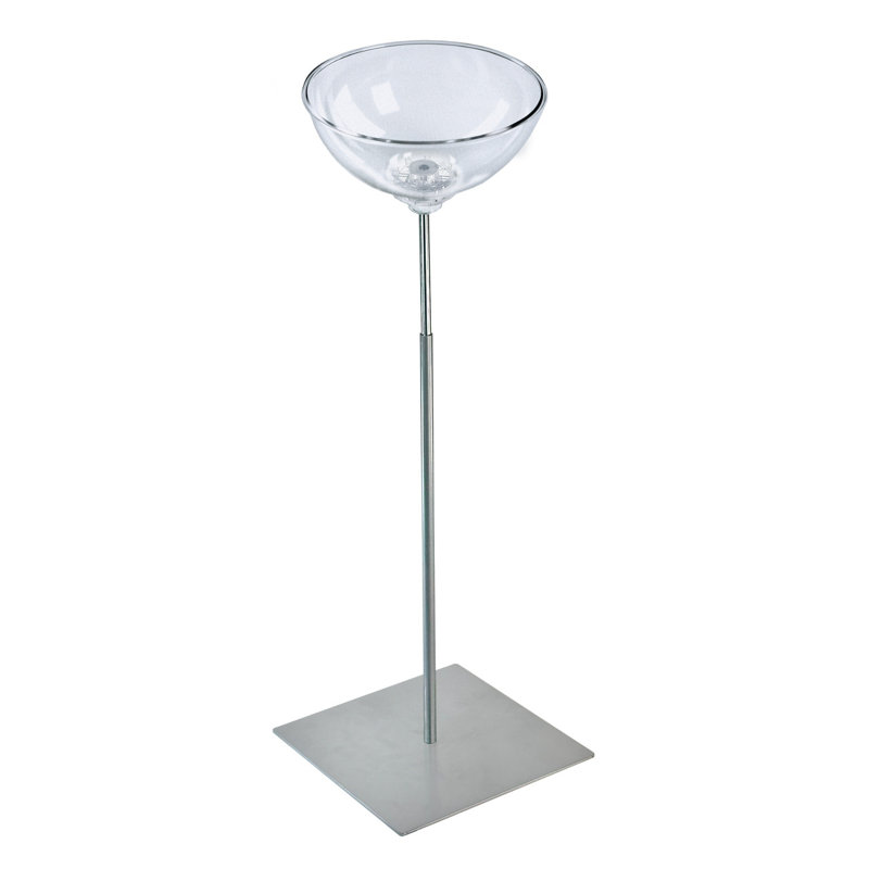 Présentoir à piédestal avec bol à diamètre unique sur base carrée en métal, H 35,5 po x l 12 po x P 12 po