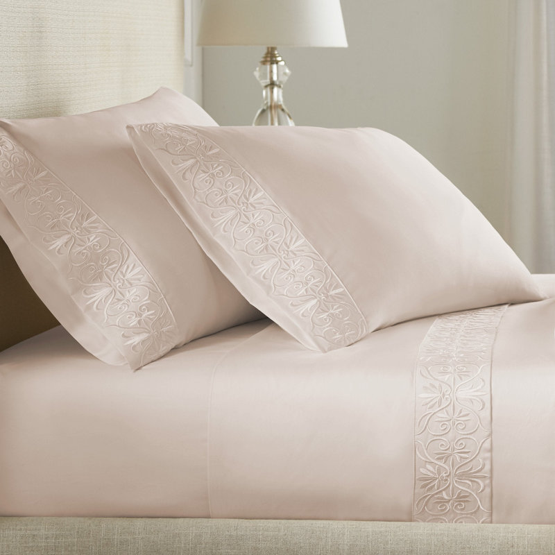 Ariane Sheet Set, King Sheet Set + 2 Pillowcases, Ivory