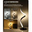 Lampe de table à spirale moderne à DEL avec contrôle tactile, 3 températures de couleur et gradation continue pour la chambre à coucher, le salon et le bureau