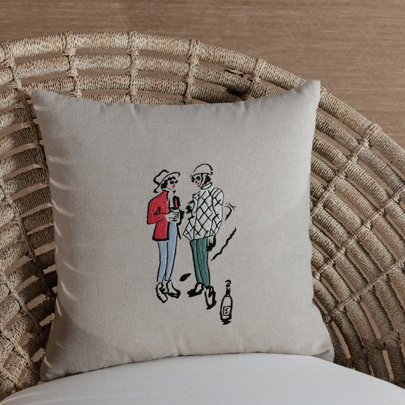 Coussin en coton St. Moritz, Après-ski en sirotant du champagne