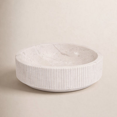 Round Marble Vessel Bathroom Sink