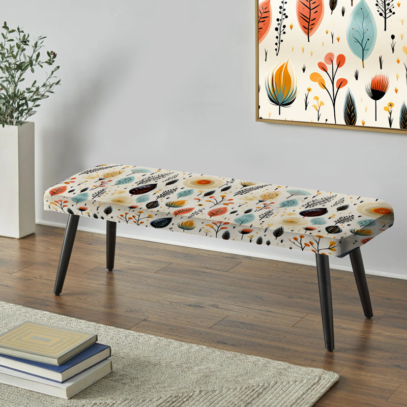 Banc avec revêtement, Plantes éclectiques terreuses de style bohème