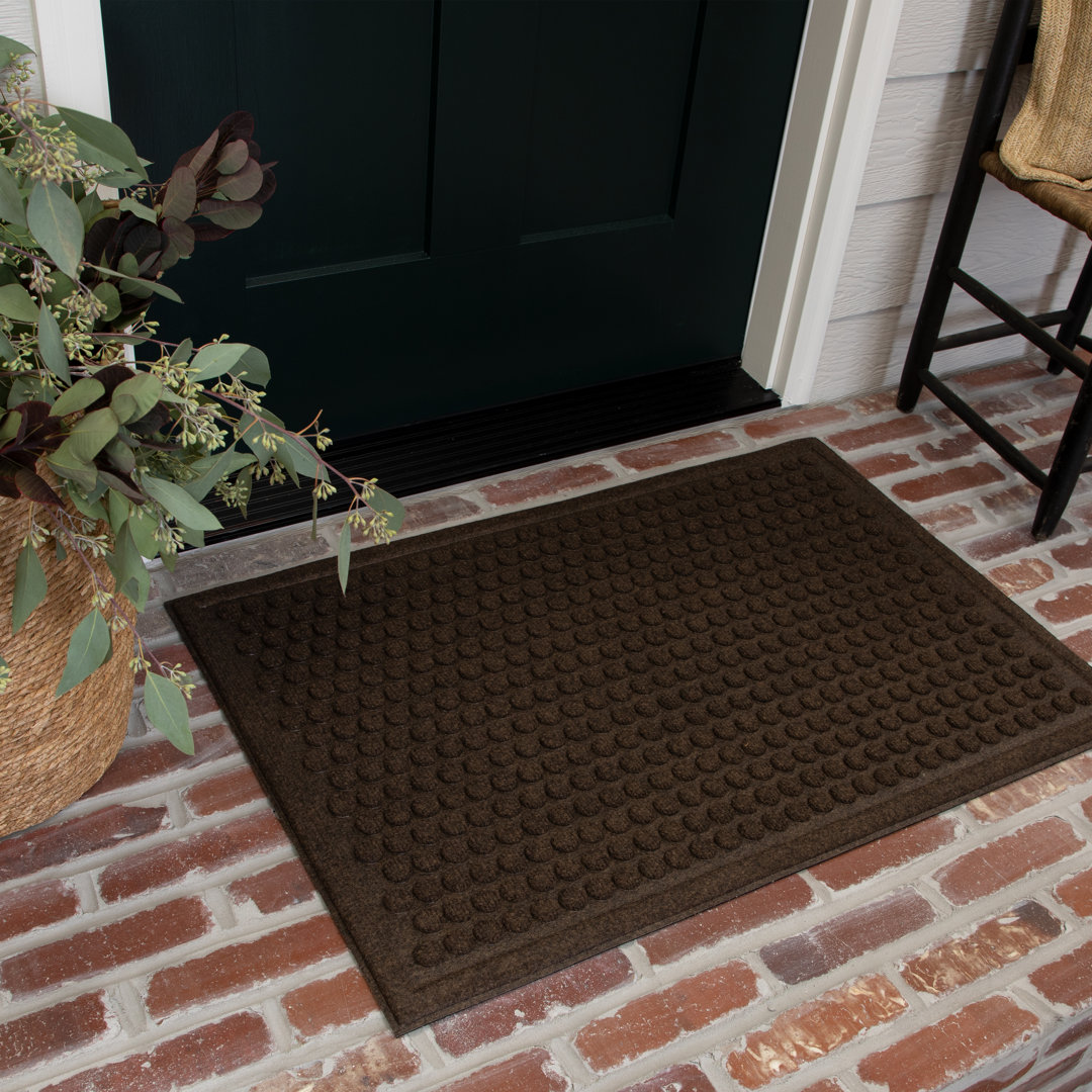 Colletti Personalizable Non-Slip Polka Dots Outdoor Doormat Sol 72 Outdoor™ Color: Chocolate N'Punch Mat Size: 36" x 48"