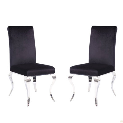 Set Of 2 Fabric Upholstered Side Chairs,