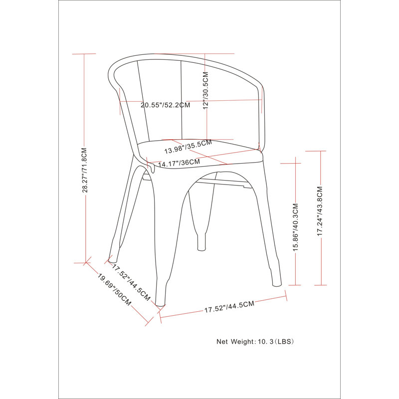 Larkin Distressed Black and Silver Metal Dining Arm Chair Set