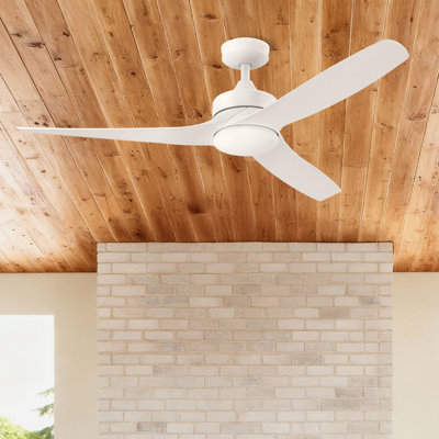 Ventilateur de plafond blanc 52 po avec lumière DEL et télécommande Lynton