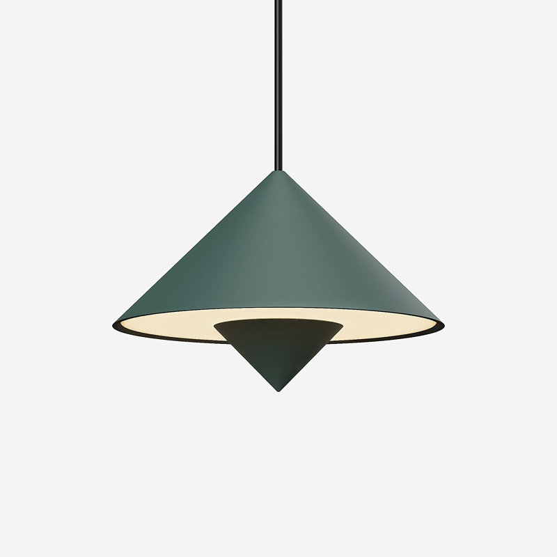 Jai Pendant Light, 14'' H x 9.84'' W x 9.84'' D, Walnut, Black