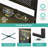 Nedyo 39''W LED Gaming Desk with Hutch and Pegboard, Computer Home Office desks with Power outlet and Shelf-1382720697