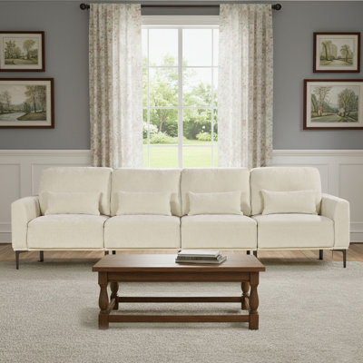 125"W Dinardi upholstered Sofa With Adjustable Backrest
