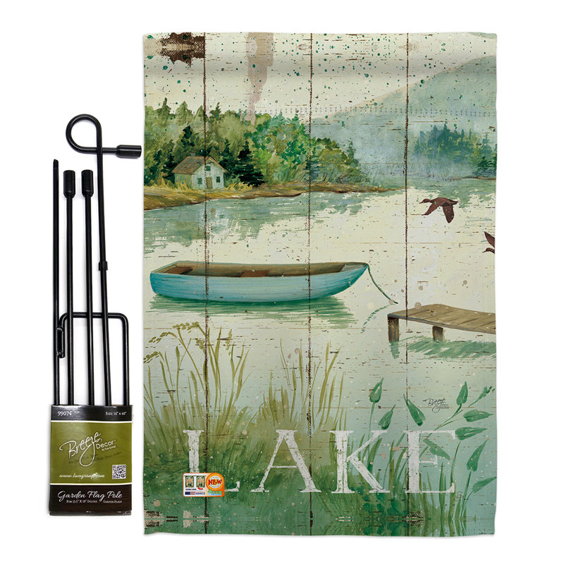 À l’extérieur, la nature décorative de polyester de lakeside à 2 côtés 19 po x 13 po. ensemble de drapeau, Vert