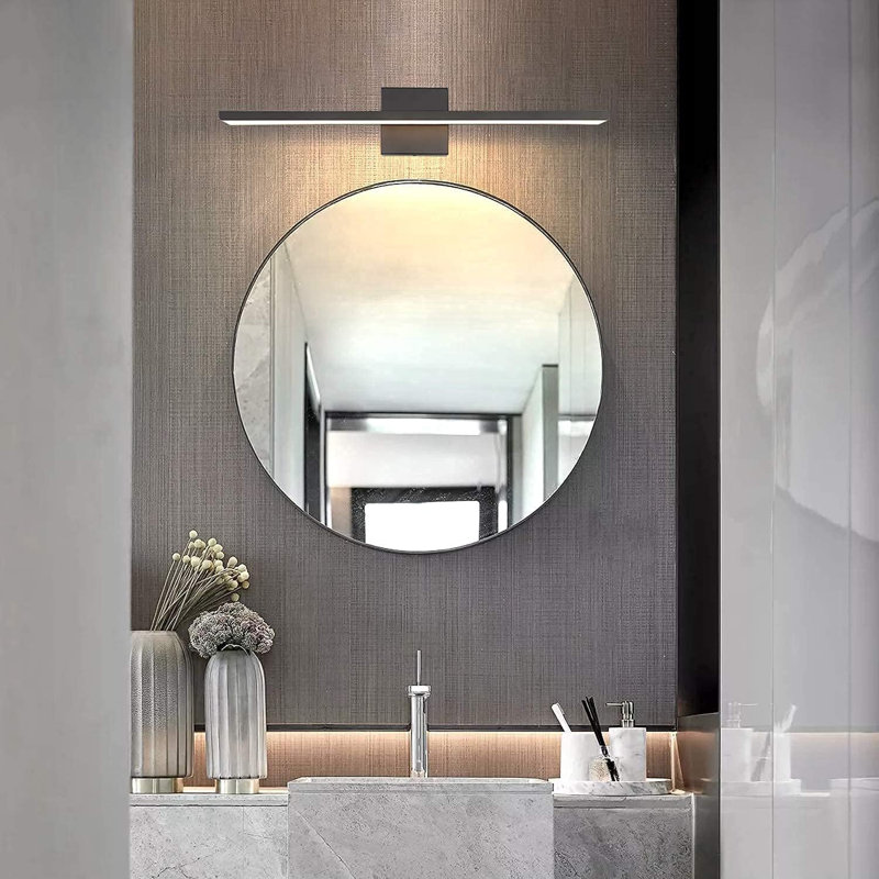 Luminaire de salle de bain 24 po à DEL noir à intensité variable et étanche