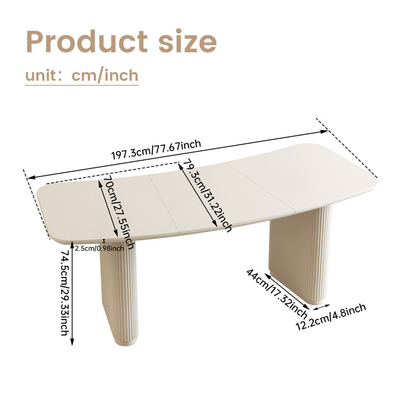1.97 M Fan-Shaped White Desk for 2-4 People, Minimalist and Versatile (Desk Only)