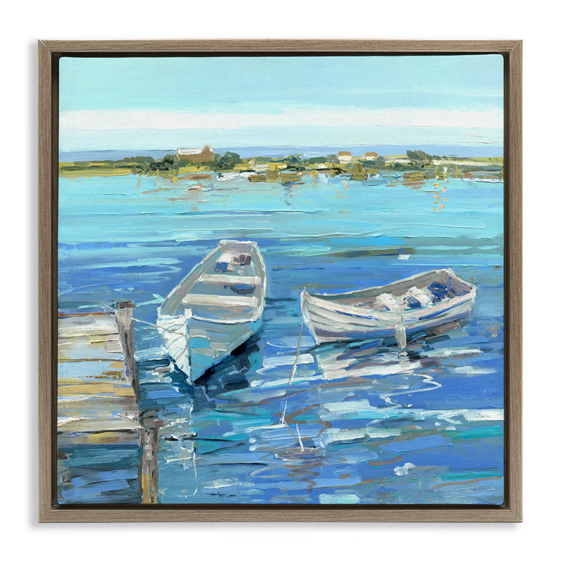 Serene à rames à quai, H 18 po x l 18 po, Cadre flottant orme Montalcino
