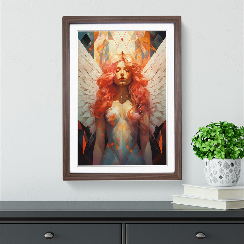 Single Picture Frame Print on Wood, 64cm H x 46cm W, Walnut Framed