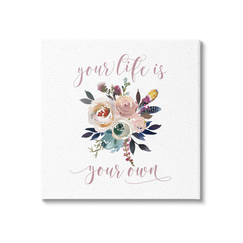 La vie est votre propre motif de bouquet floral par Tara Moss - Peinture, Toile tendue, H 36 po x l 36 po x P 1,5 po