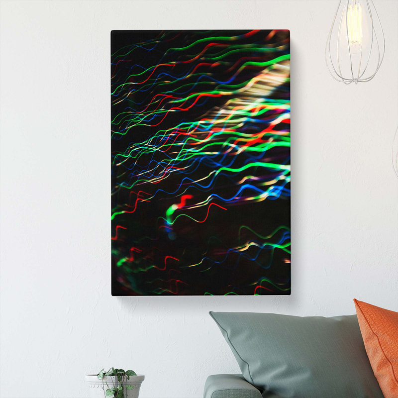 Light Waves In Abstract - Wrapped Canvas Print, 60cm H x 40cm W x 3cm D