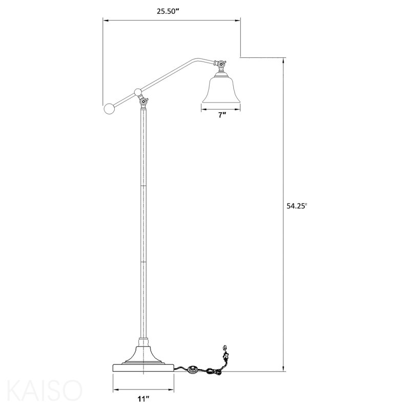 Dark Bronze Bell Down Bridge Floor Lamp