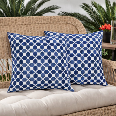 2 coussins d'extérieur de 18 po x 18 po avec coussins de patio pour le jardin, le porche et les meubles de piscine - Bleu ciel doux
