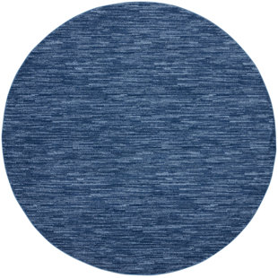 Toulouse Solid Color Machine Tufted Polyester Indoor / Outdoor Area Rug in Indigo Blue Set Eider & Ivory Rug Size: Rectangle 2' x 4