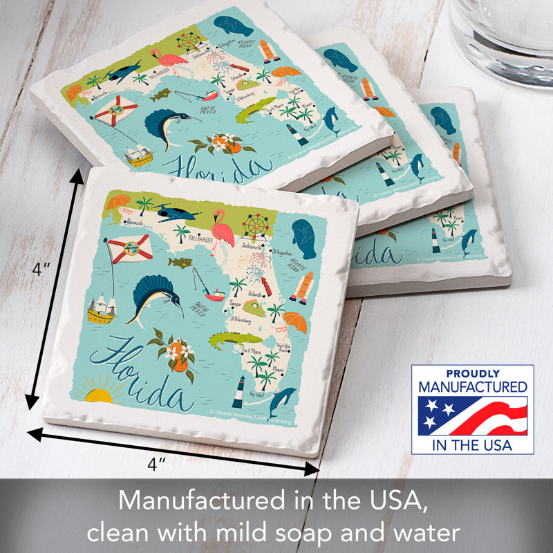 Ensemble de sous-verres 4 pièces Florida