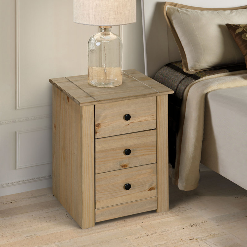 Aadi 46cm W Solid Wood Bedside Table