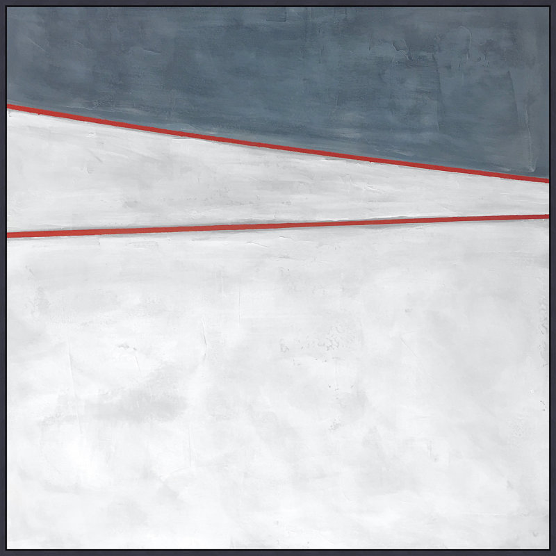 Blue White Red 2' Framed Print on Canvas