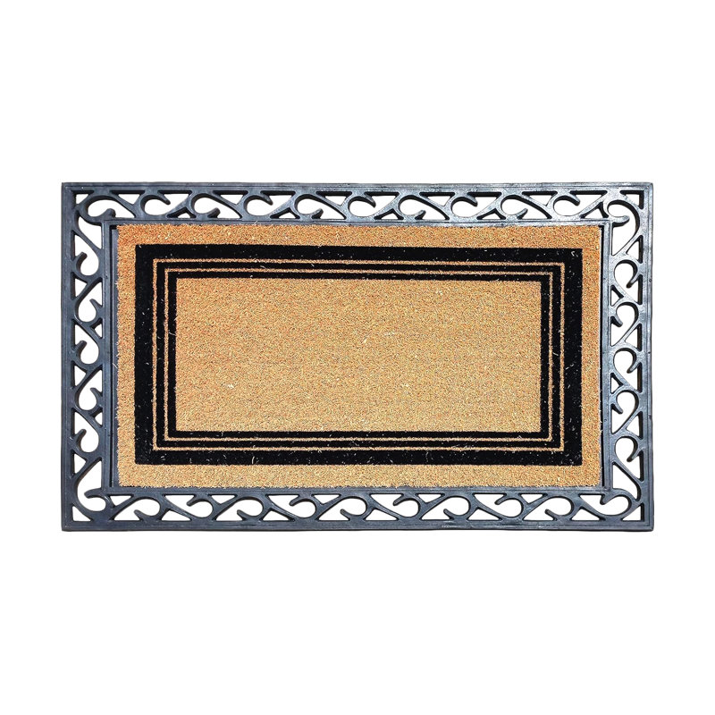 Paillasson de porte d'entrée extérieur brun classique 24 po x 36 po Brunwood