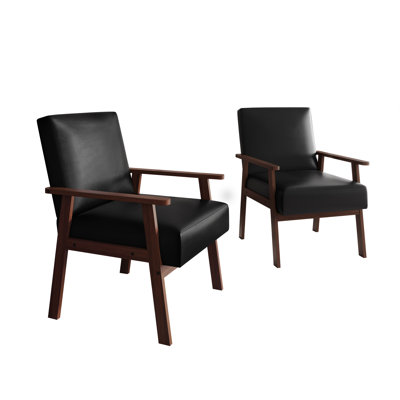 Ensemble de 2 chaises d'appoint en polyuréthane noir