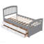Lit plateforme simple en bois massif avec 6 tiroirs, gris et blanc