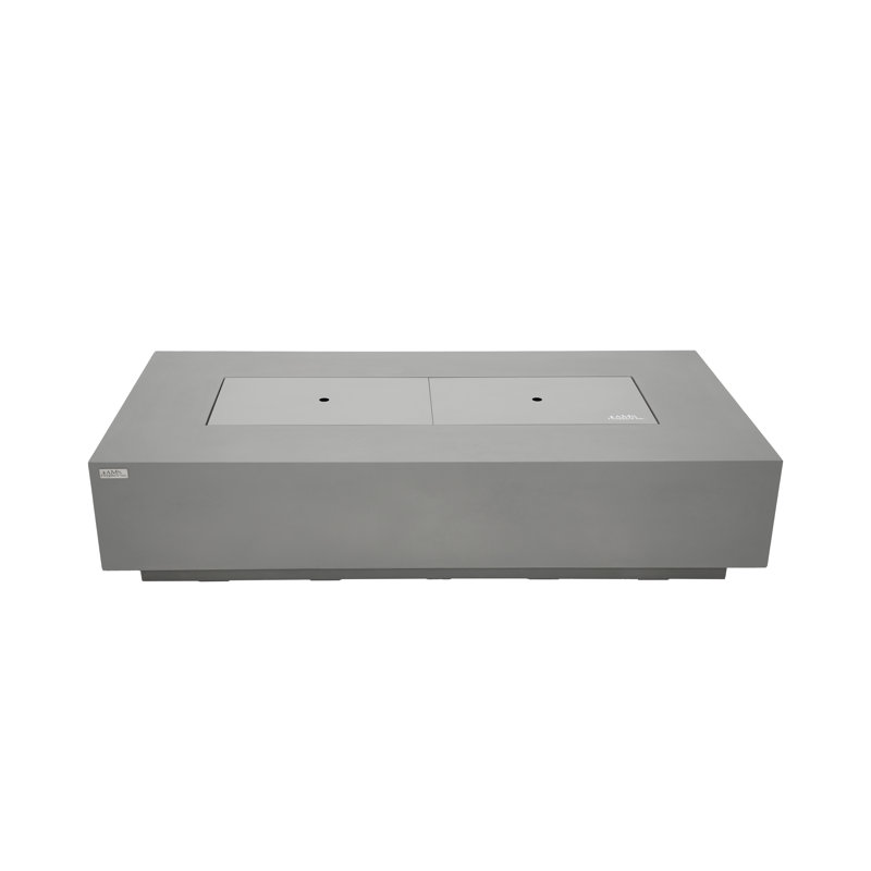 Savanah 72" Natural Gas Concrete Fire Pit Table with Wind Guard, Burner Lid, & Cover, Light Gray