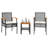 2 - Person Wicker Patio Dining Set with Square Table , Cushions Included-97871661-97871662