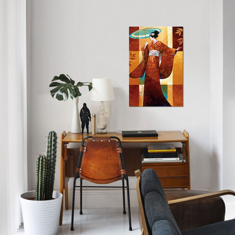 «Misaki», impression sur toile, H 40 po x l 26 po x P 1,5 po, Toile tendue, Pas de tapis
