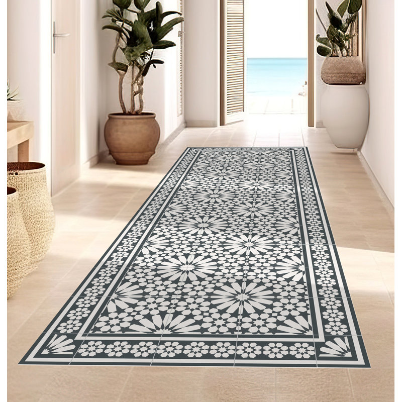 Golbus Vinyl Machine Printed Area Rug, Rectangle 2'7.5" x 9'10.1"