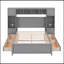Lit double en bois avec armoire et tablette tout-en-un-1945937124