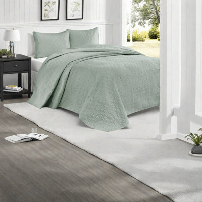 Comfortable Reversible Bedding Sets, Seafoam Cotton Design, Cottage Charm For Bedroom