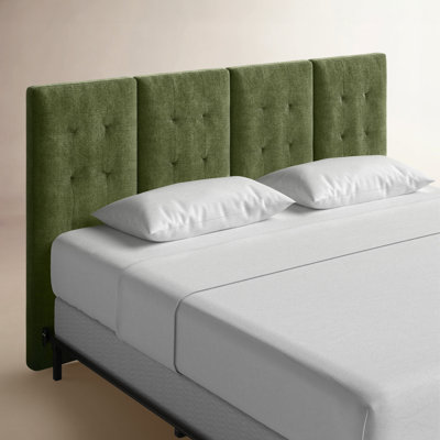 Napa Bed Headboard in Distressed Green Velvet