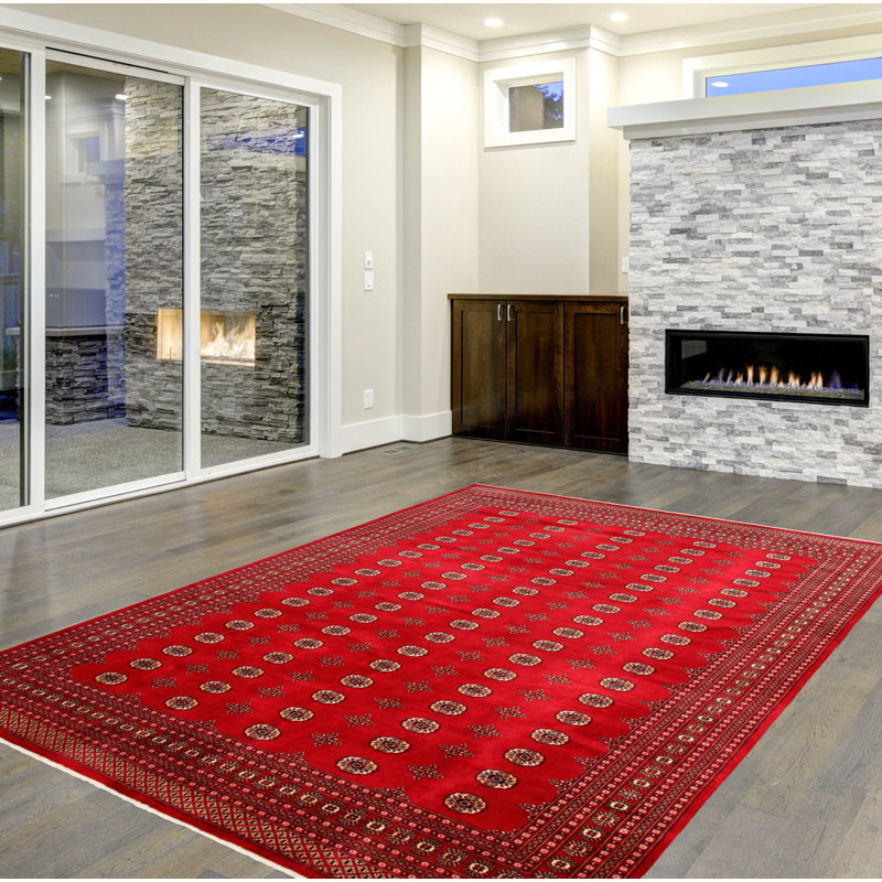 Tapis rouge foncé Finest Peshawar Bokhara 9 pi 0 po x 12 pi 6 po