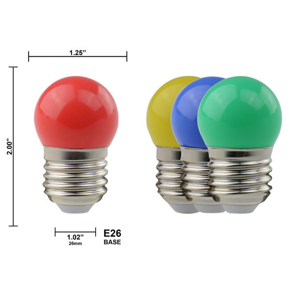 Candex Lighting 1 Watt(10 Watt Equivalent) S11 LED Non-Dimmable Light Bulb  E26/Medium Standard Base