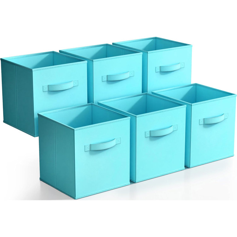 Sorbus 11" Foldable Storage Cubes with Handles in Aqua