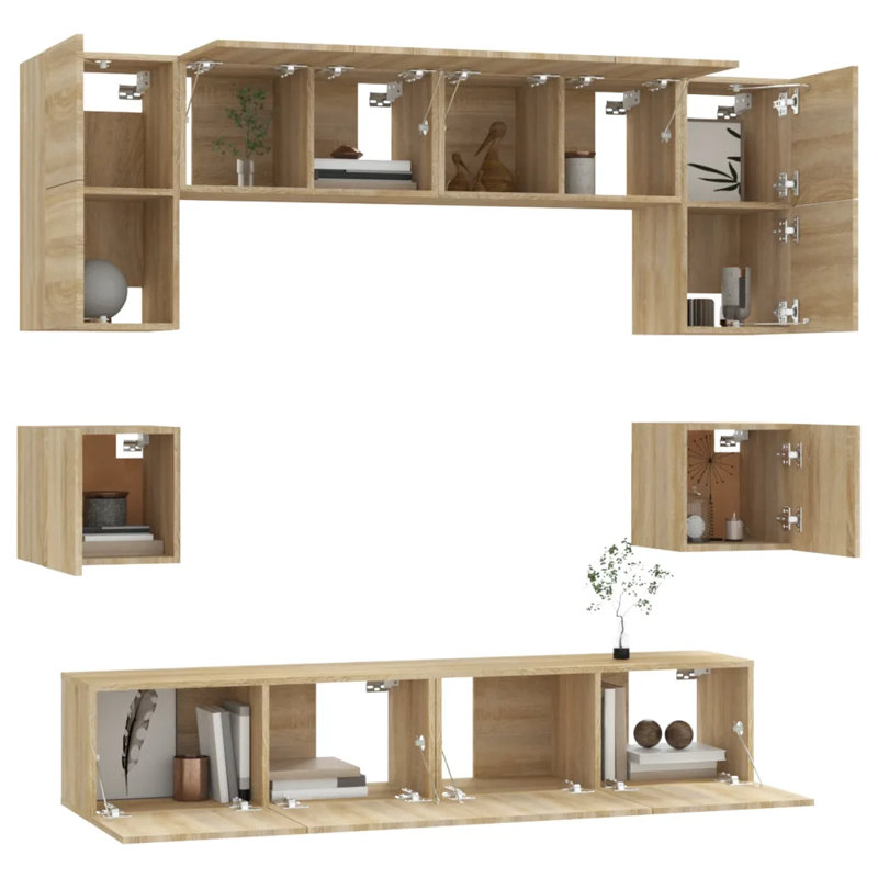Mao TV Stand, 100cm W x 30cm D x 30cm H, Sonoma Oak
