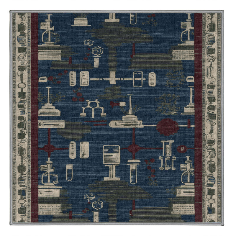 Tapis gris lavable à la machine, Carré 8 pi