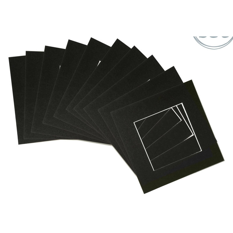 Bevelled Shadow Box Picture Frame with Mat, 25cm H x 25cm W x 0.5cm D, Black