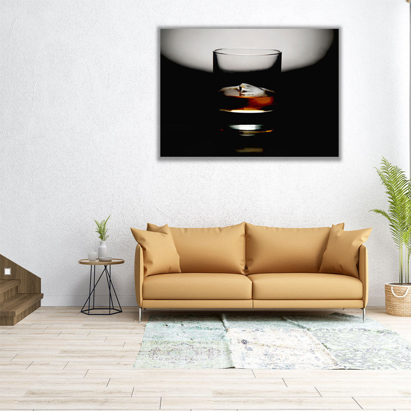 Scotch and Ice 1, noir et blanc - reproduction d'art sur toile, H 24 po x l 32 po