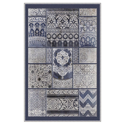 Tapis de couloir élégant, 2,6 x 6,6 pieds | 100% polyester, 650 g / m², hauteur des poils de 0,3 po | Pois antibactérien et antidérapant en PVC | Lavable à la machine, impression numérique 3D durable | Parfait pour la décoration intérieure